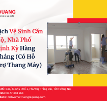 Lịch Vệ Sinh Căn Hộ, Nhà Phố Định Kỳ Hàng Tháng (Có Hỗ Trợ Thang Máy)