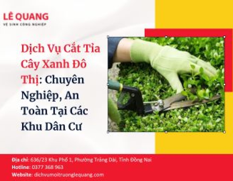 Dịch Vụ Cắt Tỉa Cây Xanh Đô Thị: Chuyên Nghiệp, An Toàn Tại Các Khu Dân Cư