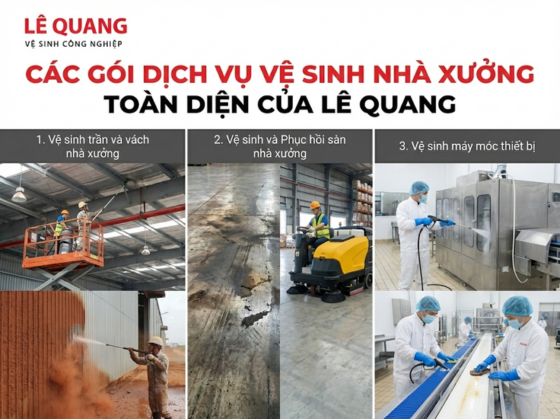 Các gói dịch vụ Vệ sinh nhà xưởng toàn diện của Lê Quang